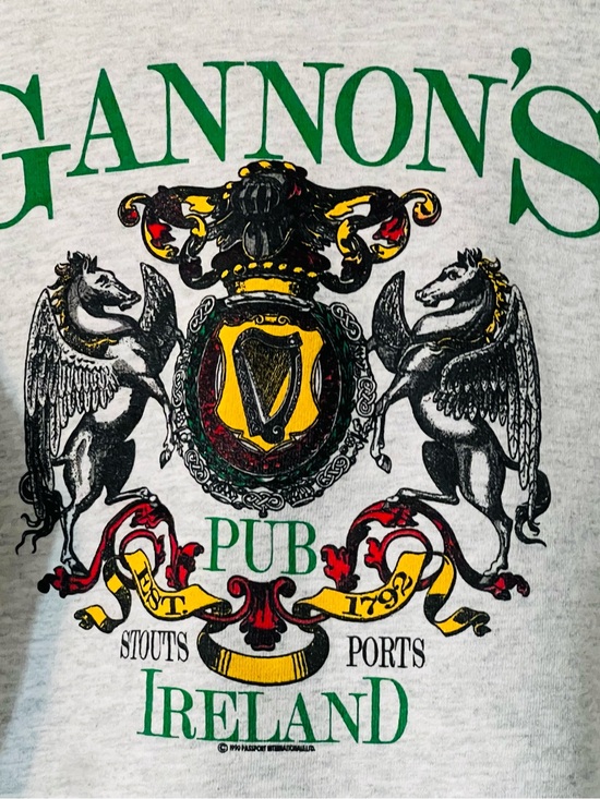 Delta Other - Delta Gray Ireland Pub Crest  Sweatshirt with Green, Yellow & Red Accents
